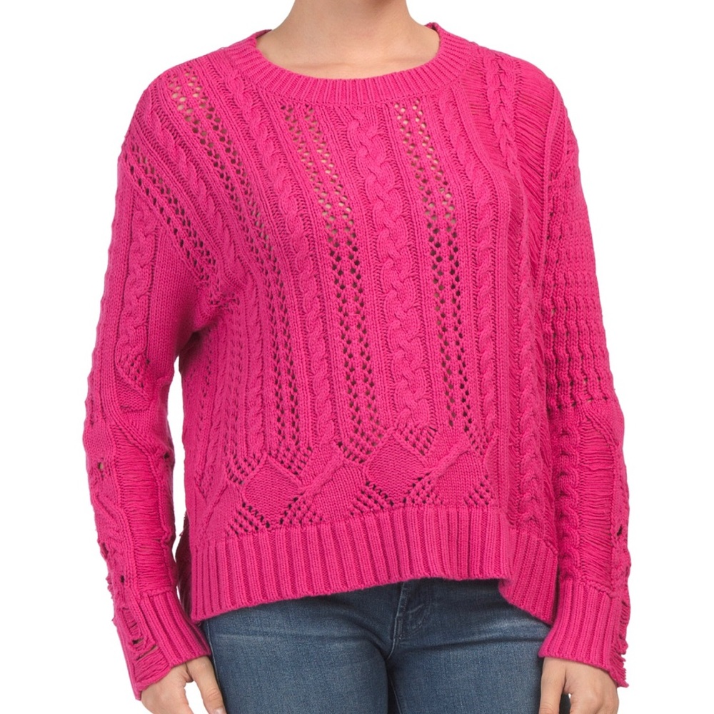 Splendid Drop Needle Cable Sweater